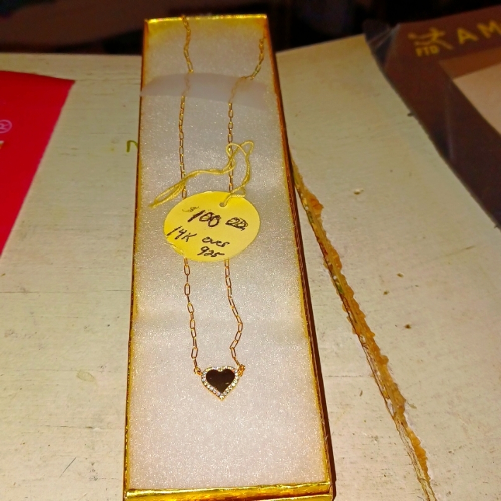 14kt gold over sterling silver with heart pendant